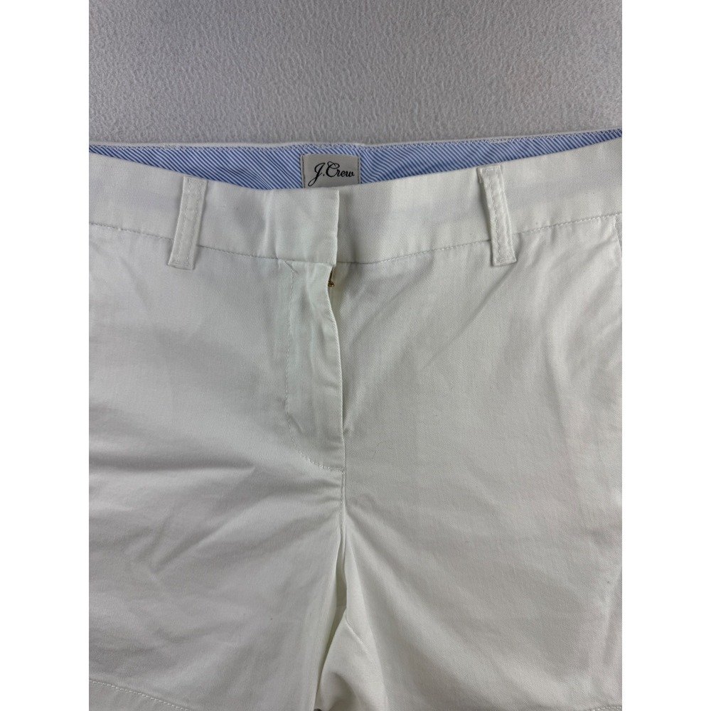 J.Crew Womens White Stretch Cotton Chino Shorts Size 6 H5807 Summer Preppy